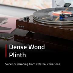 Fluance IB40 Turntable Isolation Base Anti-Vibration Wood Platform, Bubble Level