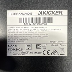 KICKER KXMA800.5 5-Channel 400W RMS Car Audio Amplifier 44KXMA8005