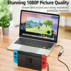 VIXLW Video Capture Card, USB3.0 HDMI to USB C Capture Card, 4K 1080P 60FPS, …