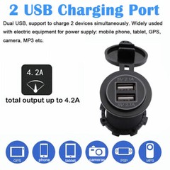 12V Car Lighter Socket Dual 2.1A USB Port Charger Power Outlet LED