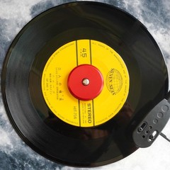 Red Aluminum 45 RPM Record Adapter for Record Player 7″ Vinyl Turntable