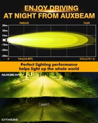 AUXBEAM 4″ LED Pods Light Bar Amber Yellow Fog Lamp Offroad Driving Truck ATV