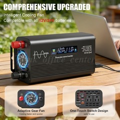 Pure Sine Wave 4000 Watt Power Inverter DC 12v to AC 110V-120V 4000W Inverter