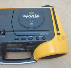 Sony ESP Sports Water Resistant CD Radio Cassette-Corder CFD-980 Yellow Boombox