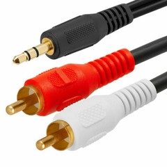 5ft 3.5mm Audio AUX 1/8″Stereo to 2 RCA Male Y Cable Adapter Cord MP3 iPod Phone