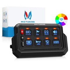 MICTUNING Wireless RGB 8 Gang Switch Panel LED Light Circuit Control Box 12v 24v