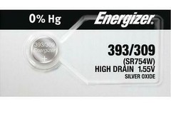Ten (10) Energizer 393/309 SR754W Silver Oxide Watch Battery**