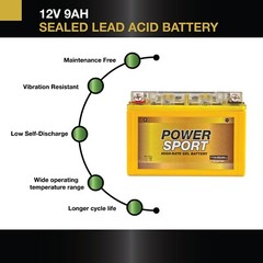 ExpertPower YTX9-BS GEL Battery for Honda TRX 250 400EX Sportrax Fourtrax