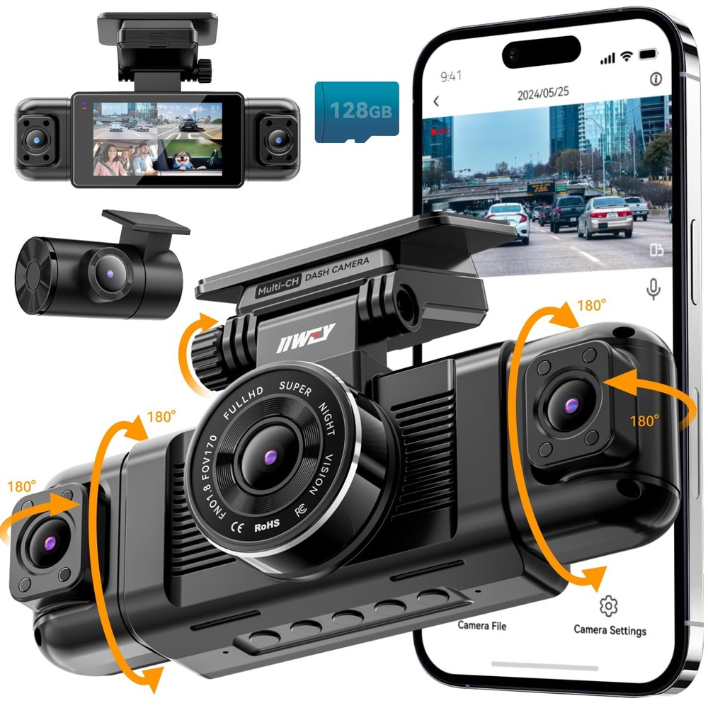 4Channel 360Degree Dash Camera with 128GB Card