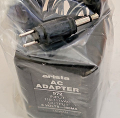 Arista 672 AC Adapter Power Supply 6 Volts, 100 MA, New Old Stock