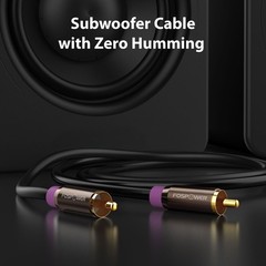 FosPower RCA Male Dual Layer Gold Plated Subwoofer Audio Cable Cord Adapter Plug