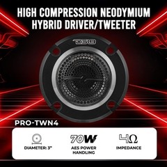 High Performance 1-Inch Super Bullet Tweeter – 280 Watts with Neodymium Magic