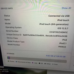 Apple iPod touch 6th Generation Space Gray (128 GB) | 100% Battery