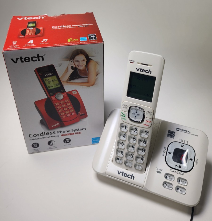 VTech CS6529-17 Cordless Phone Digital Answering System Caller ID White w/ Box