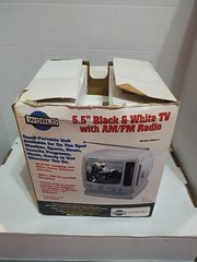 World 5.5″ Black/White Portable Mini TV AM/FM Radio 813 White AC/Car Adapter