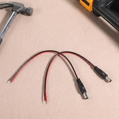 2Pcs 26AWG DC Power Pigtails Cable, 0.8FT 5.5mmx2.5mm Pigtail Cable Male