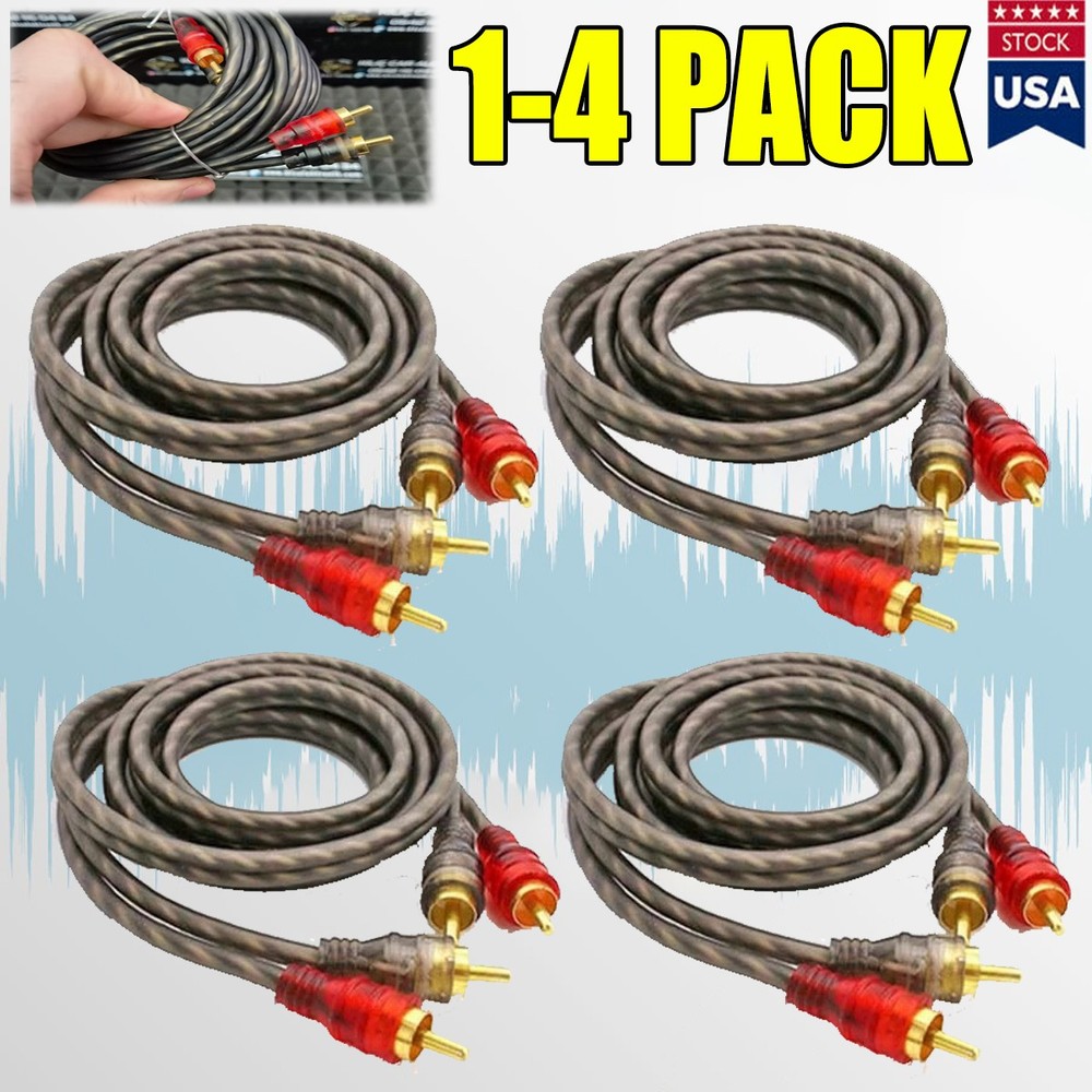 1/4PACK RCA Audio Cable Twisted Pair with Noise Reduction Interconnect Amp Wire