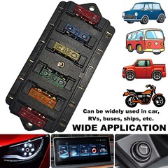 6 Way Blade Fuse Box Waterproof Fuse Holder Block Universal,For Car SUV Bus