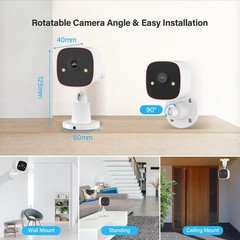 Jennov 2K WiFi Security Camera 2pcs Outdoor Camera, White & Black