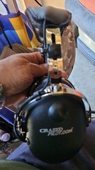 Crazed Pilot Black Aviation-Style Headset & Boom Mic