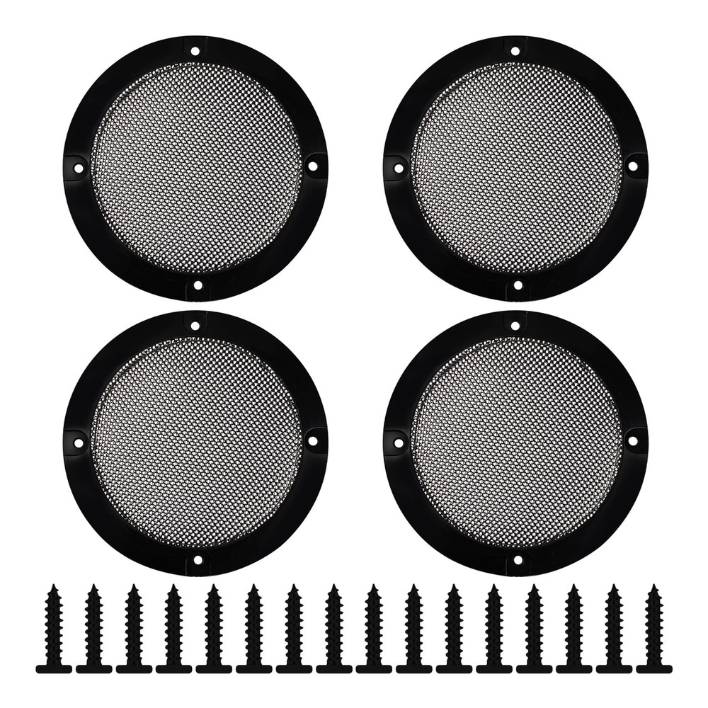 4PCS 3 Inch Speaker Grill Covers Black Metal Mesh Guard ABS Frame Car Stereo Woo