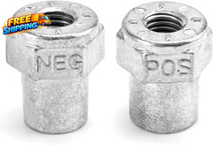 Car Positive Negative Battery Post Terminal, 2 Pair Zinc Alloy Battery Adapter,