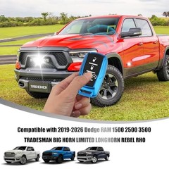 for Dodge RAM Key Fob Cover with Keychain Full Protection Durable ABS Blue