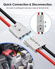 50A Anderson Connector Kit 8 Gauge Battery Quick Connect 30cm Cables Lifepo4