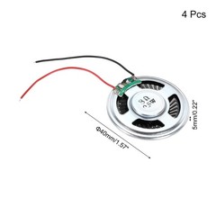 4PACK 0.5W 8 Ohm Small Speakers Metal Shell Round Internal Micro Magnet Speaker