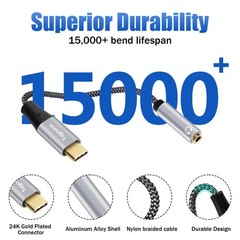 USB Type C Male to 3.5mm TRRS Female Headphone Jack Adapter 2 Pack, USB C to …
