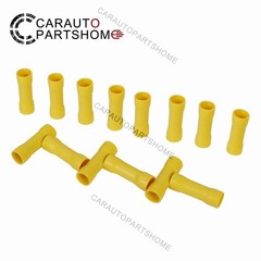 100Pcs 12-10 Gauge Insulated Butt Wire Connectors Crimp Splice Terminals Yellow
