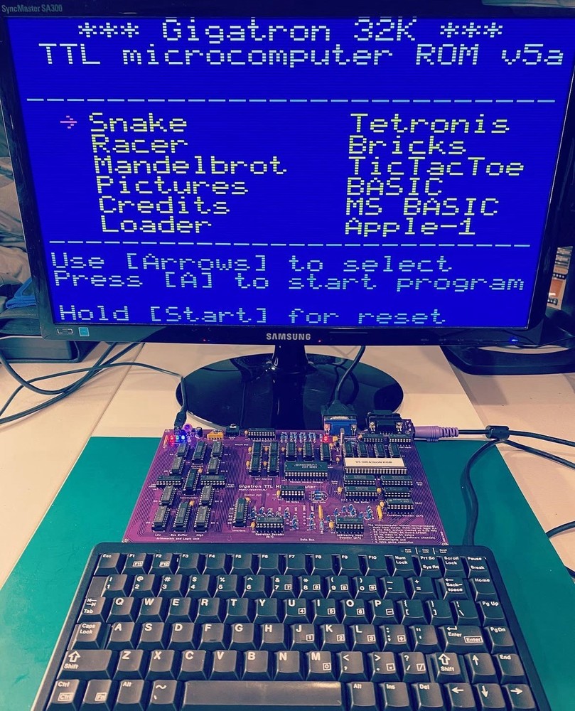 Fully Assembled Gigatron TTL 8 Bit Homebrew Computer w/ MS Basic WozMon Apple 1