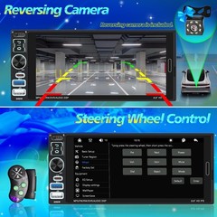Single DIN Car Stereo Radio Wireless Apple Carplay & Android Auto, 6.9″ IPS BT5.