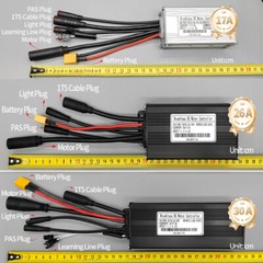Ebike 24V-48V 17A 26A 30A Sine Wave Controller+S966 Display for 250W-1000W Motor