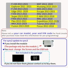 SYNC3 APIM VIN Programmed Latest Sync 3.4 Carplay Android-Auto For Ford Lincoln
