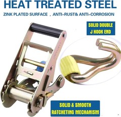 2″ x 13ft Ratchet Tie Down Straps (4-Pack), 10,000 lbs Heavy-Duty Cargo, Yellow
