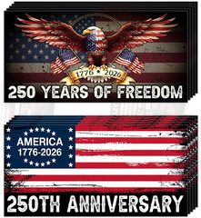 10Pcs 250 Anniversary Bumper Sticker America National Flag Eagle 250 Years of Fr
