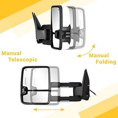 Towing Mirrors Painted Switchback Turn Lights Compatible with 2003-2007 White