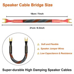 4 x HiFi OFC Speaker Jumper Cable with Spade, 21cm Speaker Cable Bridge BiWir…