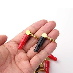 10pcs 4mm 90° Right Angle Banana Plugs Speaker Wire Connectors Red/Black