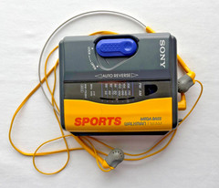 Sony Sports Walkman Mega Bass Cassette Tape Player Radio with Headphones