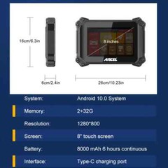 ANCEL V6 PRO OBD2 Scanner Bi-Directional Car Diagnostic IMMO ABS Bleed DPF Reset