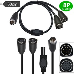 Mini DIN 8-Pin 8pin Splitter Y Adapter Cable Audio Video Cord S-video Extender