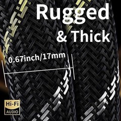 Premium Power Audio Cable 7 AWG Oxygen Free Copper HiFi Stereo 4.92 Ft