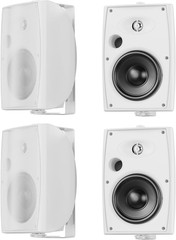 800W Waterproof Bluetooth Outdoor Speakers – 4 White Wall Mount Speakers