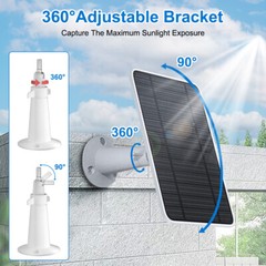 360° Solar Panel Charger for Outdoor Security Camera Eufy 10W Micro USB Type-C