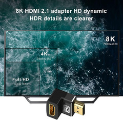 4 Pack 8K HDMI 2.1 Male to Female Adapter Right Angle Connector up down Angle