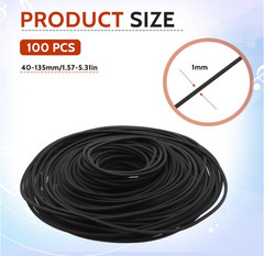 100 PCS Square Rubber Drive Belt For Cassette Player Recorder Repair Replacement
