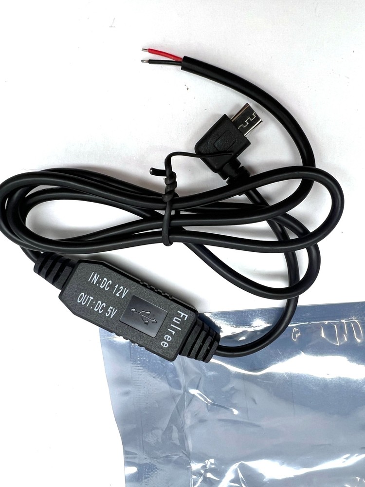 12 VDC to 5VDC 3A 90 Degree Angled Micro USB Adapter 30″ Cable DC-DC Converter