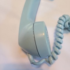 Light Blue Rotary Dial Desk Phone by Bell Systems Western Electric 1971 USA 500